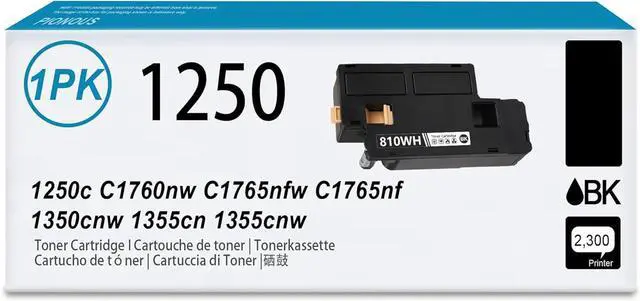 Main image of Ennovor 1250 810WH High Yield Toner Cartridge (1-Pack, Black): Compatible 810WH Toner Cartridge Replacement for Dell 1250c 1350cnw 1355cn 1355cnw C1760nw C1765nf C1765nfw Printer