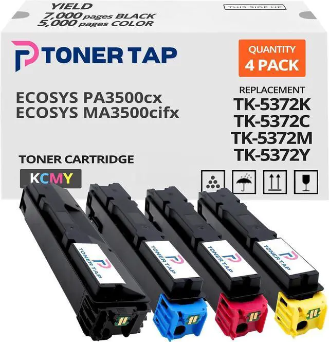 Main image of Ennovor Toner Tap TK-5372K TK-5372C TK-5372M TK-5372Y Toner Cartridges 4-Pack (Black Cyan Magenta Yellow) for Kyocera ECOSYS PA3500cx MA3500cifx , High-Yield Replacement