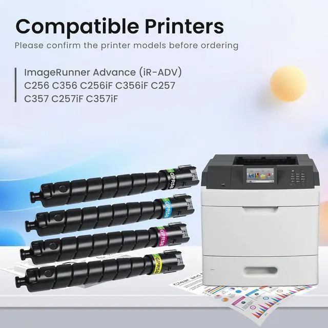 Alt view image 2 of 7 - GREENBOX Remanufactured GPR58 High-Yield Toner Cartridge Replacement for Canon GPR-58 for Advance iR-ADV C256 C256iF C356 C356iF DX C257 C257iF C357 C357iF Printer (23,000 Pages, KCMY, 4-Pack)