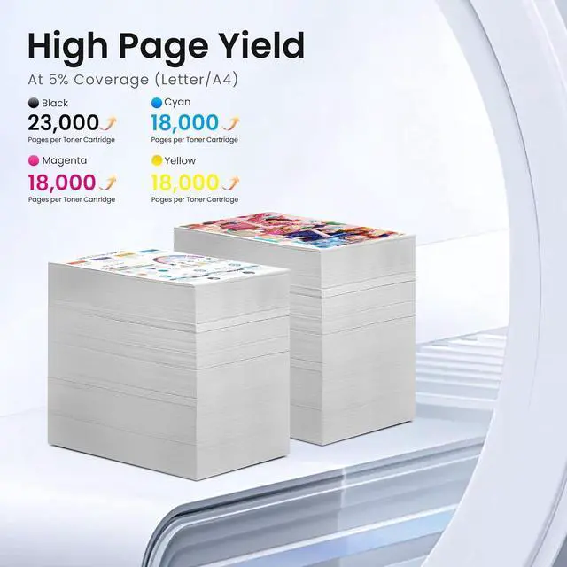 Alt view image 3 of 7 - GREENBOX Remanufactured GPR58 High-Yield Toner Cartridge Replacement for Canon GPR-58 for Advance iR-ADV C256 C256iF C356 C356iF DX C257 C257iF C357 C357iF Printer (23,000 Pages, KCMY, 4-Pack)