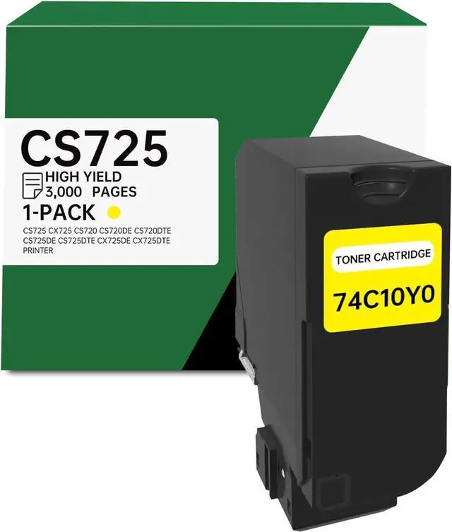 Main image of Ennovor 74C10Y0 Yellow Toner Cartridge Compatible with Lexmark CX725 CX725de CX725dte CS720 CS720de CS720dte CS725 CS725de CS725dte Printer( 3,000 Pages, 1-Pack)