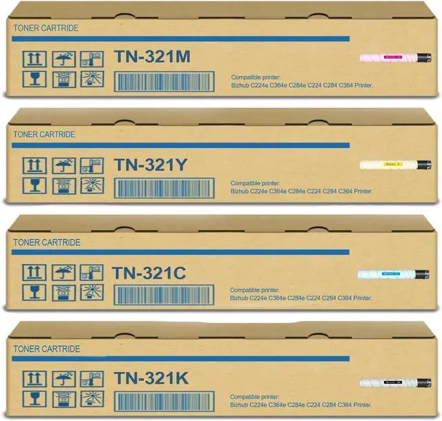 Main image of Ennovor TN-321 TN321 Toner Cartridge Compatible Konica Minolta Bizhub C224e C364e C284e C224 C284 C364 Printers Toner (Black Yellow Cyan Magenta)