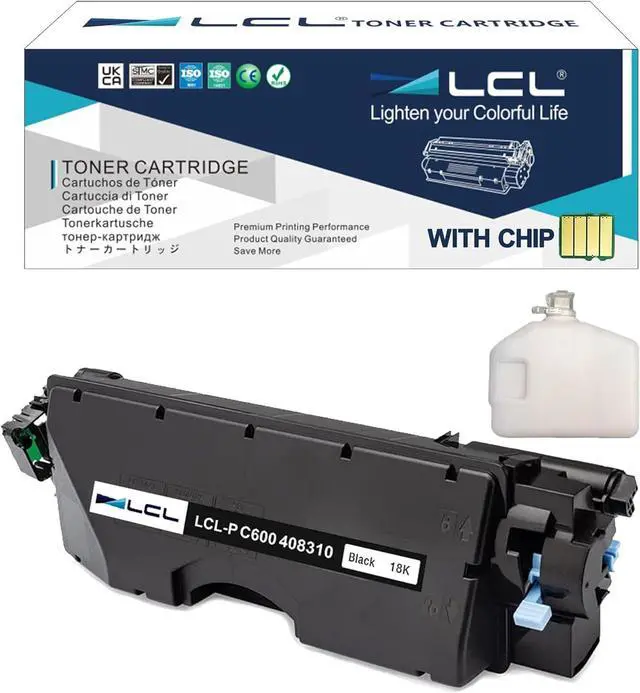 Main image of Ennovor LCL P C600 408310 High Yield Black Toner Cartridge Compatible with Ricoh P C600 Printer (1-Pack)