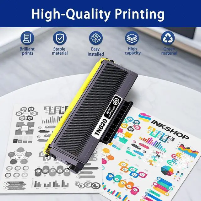 Alt view image 6 of 6 - Ennovor TN550 Compatible TN-550 Black Toner Cartridge Replacement for Brother TN-550 HL-5240 HL-5250DN MFC-8370 MFC-8460N DCP-8060Toner (2 Pack)