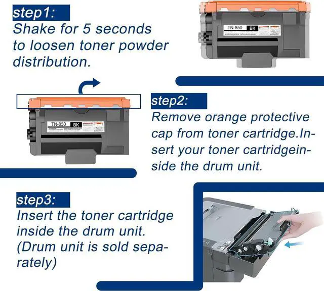 Alt view image 6 of 7 - 1 Pack TN850 TN-850 High Yield Black Toner Cartridge Compatible TN850 Replacement for Brother DCP-L5500DN L5600DN MFC-L6700DW L6750DW L5700DW L5800DW L5900DW L6800DW HL-L6200DW/DWT L6250DW Printer