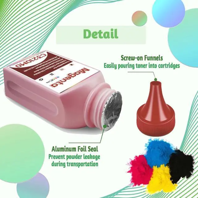 Alt view image 4 of 7 - Ennovor Refill Toner Powder Replacement for Lexmark C3224dw C3326dw C3426dw MC3224i MC3326i MC3426i Printer, Compatible for C3210K0 C3210C0 C3210M0 C3210Y0 Toner Cartridge (4 Colors)