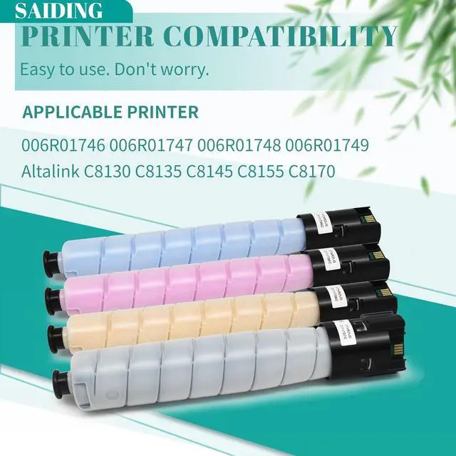 Alt view image 3 of 7 - Ennovor High Capacity Xerox Altalink C8130 C8135 C8145 C8155 C8170 Toner Cartridge Printers Replacement for 006R01746 Black 006R01747 Cyan 006R01748 Magenta 006R01749 Yellow 4-Pack