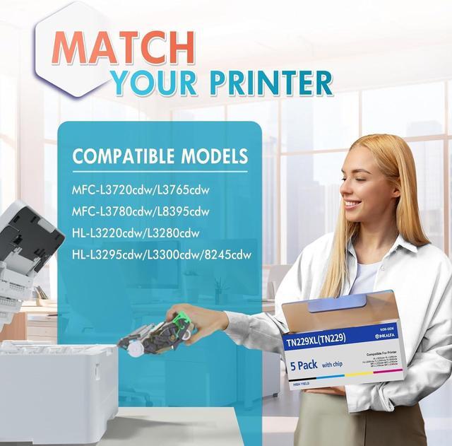 Alt view image 2 of 7 - TN229XL TN229 Toner Cartridges: MFC-L3780CDW MFC-L3720CDW HL-L3280CDW HL-L3220CDW Compatible for Brother TN-229XL TN-229 TN 229XL TN-229BK/C/M/Y HL-L3300CDW HL-L3295CDW MFC-L8395CDW Printer (5 Pack)
