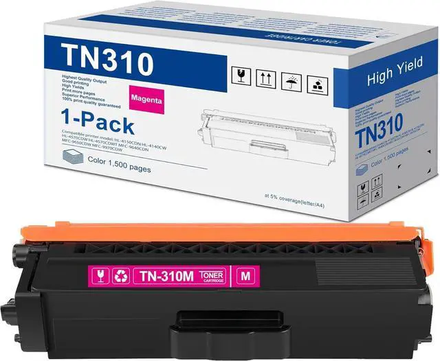 Main image of Ennovor TN310 TN-310M TN315 Toner Compatible Replacement for Brother TN310M Magenta Toner Cartridge for HL-4570CDW HL-4150CDN MFC-9970CDW Printer (1-Pack)