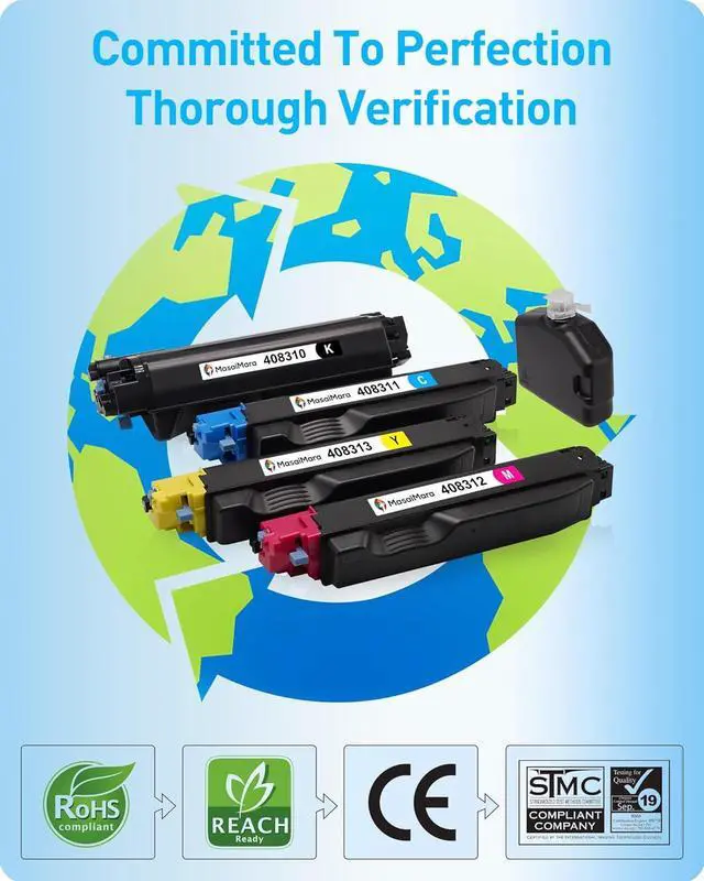 Alt view image 4 of 7 - Ennovor MasaiMara PC600 P C600 408310 408311 408312 408313 High-Yield Toner Cartridge for Ricoh PC600 P C600 Printer (18,000 Pages per Black, 12,000 Pages per Color, 4 Pack)