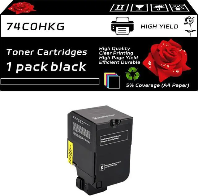 Main image of Ennovor Compatible for Lexmark 74C0HKG 74C0HCG 74C0HMG 74C0HYG Toner Cartridges Work for Lexmark CS720de CS720dte CS725de CS725dte Printers, with Chip, High Yield 21000 Pages, Clear Printing (Black)
