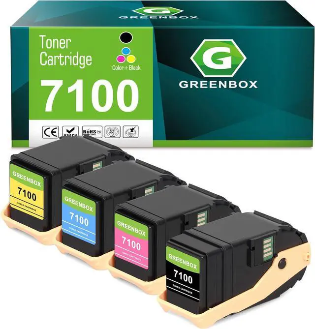 Main image of Ennovor GREENBOX Remanufactured Phaser 7100 Toner Cartridges Replacement for 106R02605 106R02602 106R02601 106R02599 106R02600 for Phaser 7100 7100DN 7100N Printer (Black Cyan Yellow Magenta, 4-Pack)