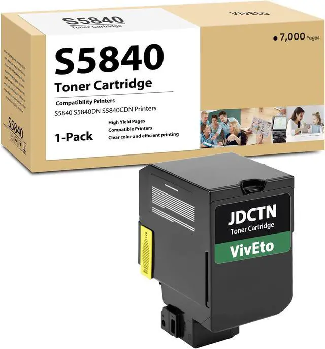 Main image of Ennovor S5840 Toner Cartridge Replacement for Dell 593-BBXX JDCTN 0FDCTN MX-0FDCTN Toner Compatible for S5840 S5840DN S5840CDN Printers, 1-Pack High Yield S5840 Black Toner Cartridge