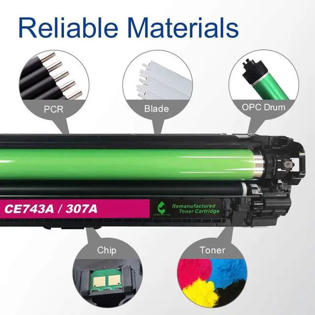 Alt view image 4 of 6 - Ennovor Remanufactured Toner Cartridge Replacement for HP 307A CE743A CP5200 CP5220 CP5225 CP5225dn CP5225n (Magenta, 1-Pack)