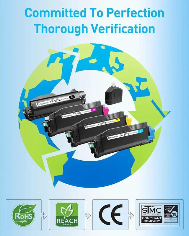 Alt view image 4 of 6 - Ennovor MasaiMara TK-5272 TK5272 TK-5272K TK-5272C TK-5272Y TK-5272M Compatible Toner Cartridges for Kyocera ECOSYS M6630cidn P6230cdn A4 Multifunctional Printer (4-Pack)
