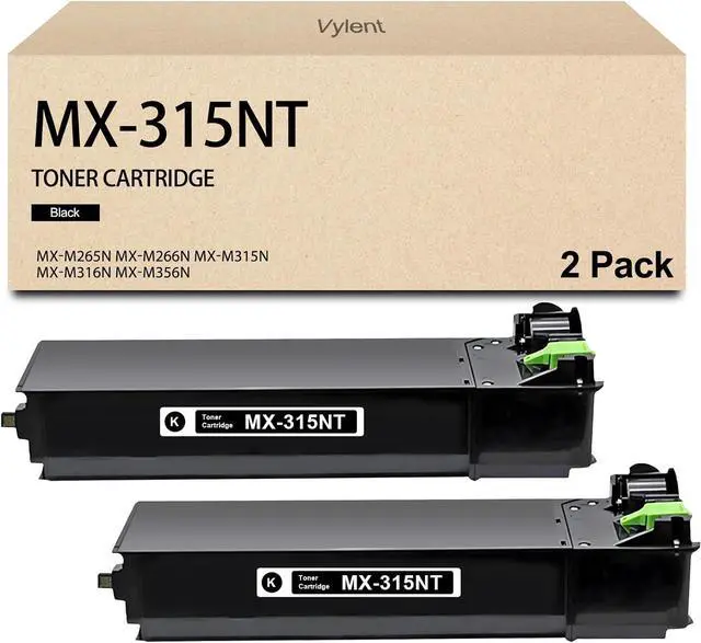 Main image of Ennovor Vylent MX-315NT MX315NT Toner Cartridges 2-Pack Replacement for Sharp MX-315NT Toner Cartridge for MXM266N MXM316N MXM356N MX-M265N MX-M266N MX-M315N MX-M316N MX-M356N Printer Ink Black