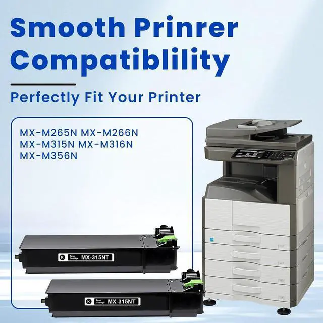 Alt view image 2 of 7 - Ennovor Vylent MX-315NT MX315NT Toner Cartridges 2-Pack Replacement for Sharp MX-315NT Toner Cartridge for MXM266N MXM316N MXM356N MX-M265N MX-M266N MX-M315N MX-M316N MX-M356N Printer Ink Black
