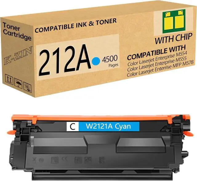 Main image of Ennovor 212A 212X Cyan Toner Cartridges Compatible with HP 212A 212X W2121A W2121X Toner for HP Color Laserjet Enterprise M555dn M554dn M555x M555 M554 MFP M578 Printer(Cyan,1 Pack)