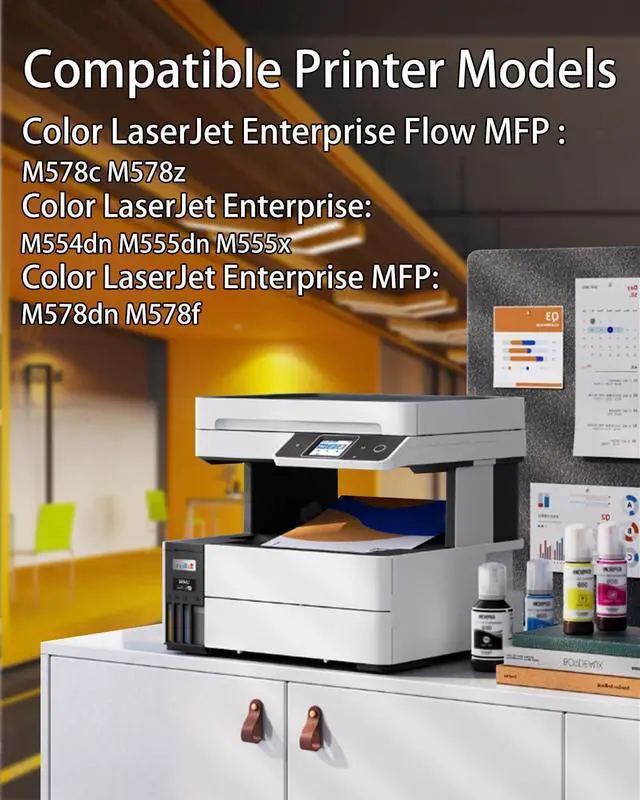 Alt view image 2 of 7 - Ennovor 212A 212X Cyan Toner Cartridges Compatible with HP 212A 212X W2121A W2121X Toner for HP Color Laserjet Enterprise M555dn M554dn M555x M555 M554 MFP M578 Printer(Cyan,1 Pack)