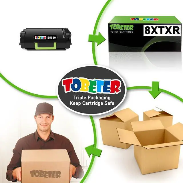 Alt view image 6 of 6 - ToBeter S5830 S5830dn Compatible Toner Cartridge (25,000 Pages) Replacement for 8XTXR Cartridge for Dell S5830dn S5830 Printers,1 Pack for S5830 S5830dn 8XTXR Extra High-Yield Toner Cartridge,Black