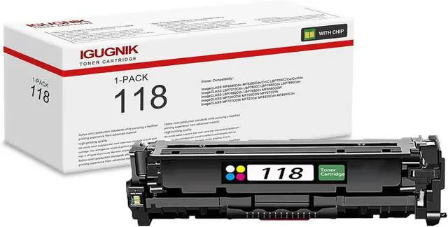 Main image of Ennovor 1 Pack 118 Black Toner Cartridge Replacement for Canon 118 Work with imageCLASS MF8380Cdw MF8350Cdn/Cn/C LBP7200C/Cd/Cn/Cdn LBP7210Cdn ImageClass MF8580CDW MF726CDW MF725CDN MF727CDW | 118