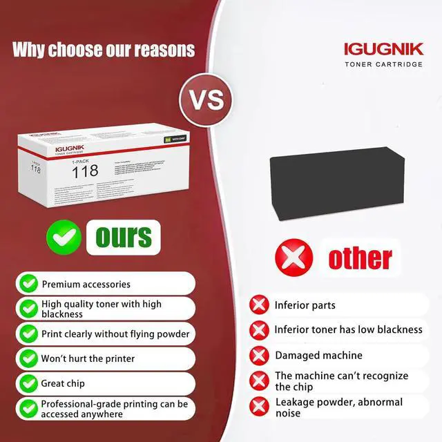 Alt view image 5 of 6 - Ennovor 1 Pack 118 Black Toner Cartridge Replacement for Canon 118 Work with imageCLASS MF8380Cdw MF8350Cdn/Cn/C LBP7200C/Cd/Cn/Cdn LBP7210Cdn ImageClass MF8580CDW MF726CDW MF725CDN MF727CDW | 118