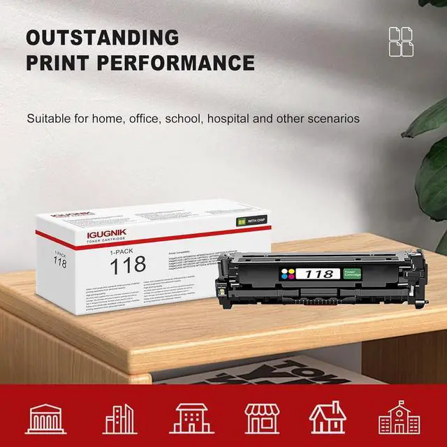 Alt view image 6 of 6 - Ennovor 1 Pack 118 Black Toner Cartridge Replacement for Canon 118 Work with imageCLASS MF8380Cdw MF8350Cdn/Cn/C LBP7200C/Cd/Cn/Cdn LBP7210Cdn ImageClass MF8580CDW MF726CDW MF725CDN MF727CDW | 118