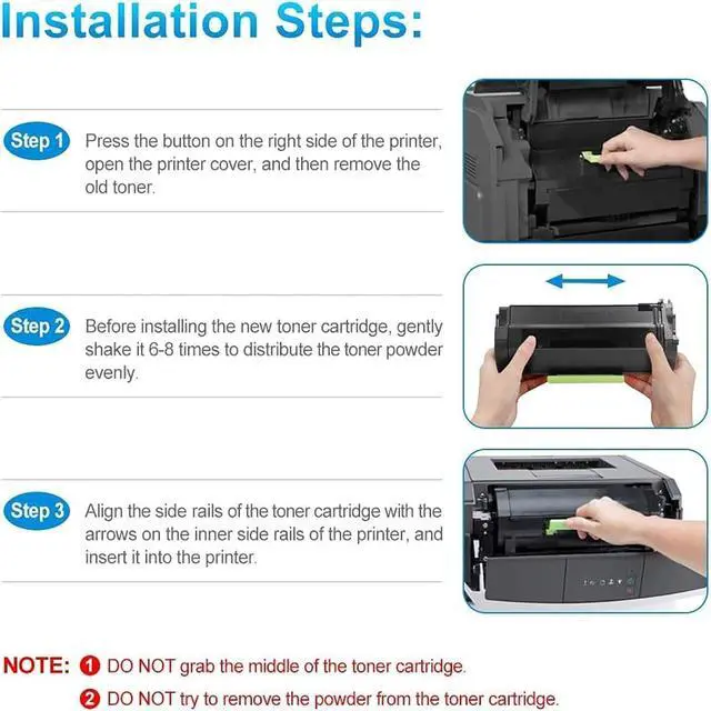 Alt view image 7 of 7 - Ennovor 24B6186 High Yield Toner Cartridge Replacement for Lexmark 24B6186 Black for Lexmark M3150 XM3150 XM3150H Printer (2-Pack)