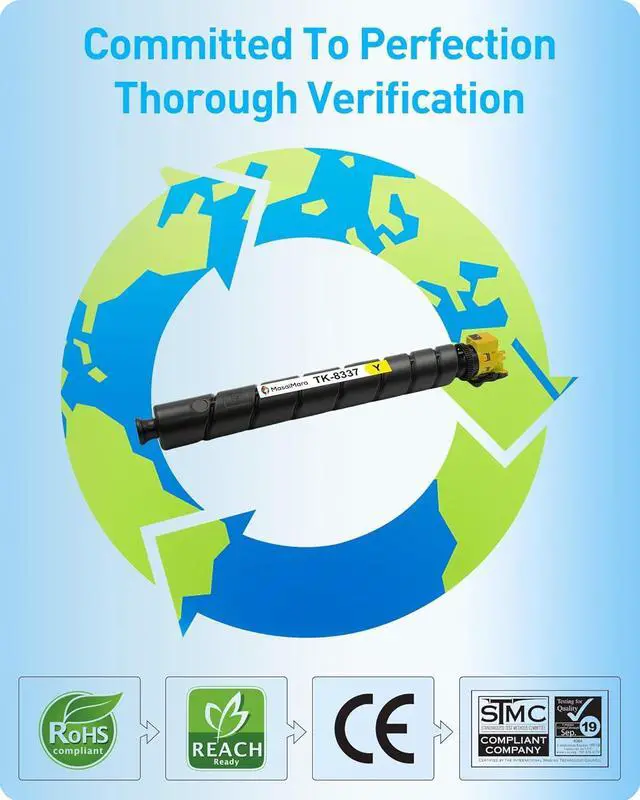 Alt view image 4 of 6 - Ennovor MasaiMara Yellow TK-8337 TK8337 1T02RLAUS0 Compatible Toner Cartridges Replacement for Kyocera TASKalfa 3252ci 3253ci Copystar CS3252ci CS3253ci Printer