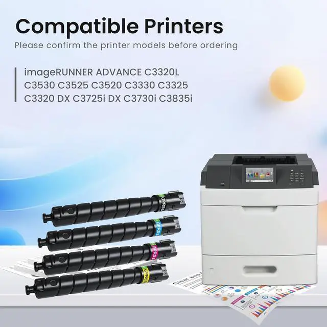 Alt view image 2 of 7 - GREENBOX Remanufactured GPR-53 Toner Cartridge Replacement for Canon GPR53 8527B003AA 8525B003AA 8526B003AA 8524B003AA for ImageRUNNER Advance C3320L C3530 C3525 C3330 C3325 DX C3725i DX Printers