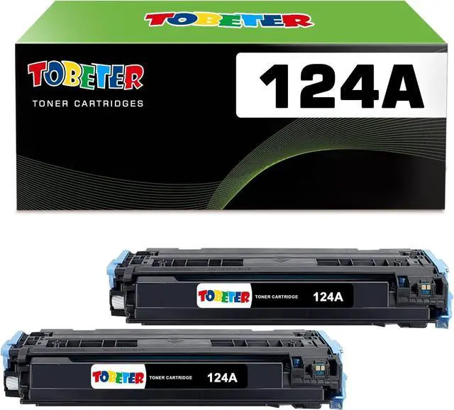 Main image of ToBeter 124A Q6000A Toner Black Replacement for HP 124A 124 Black Toner Cartridge Q6000A for Color Laserjet 1600 2600 2600n 2605 2605dn 2605dtn CM1015 CM1017 MFP Printer Ink, 2,500 Pages, 2 Pack