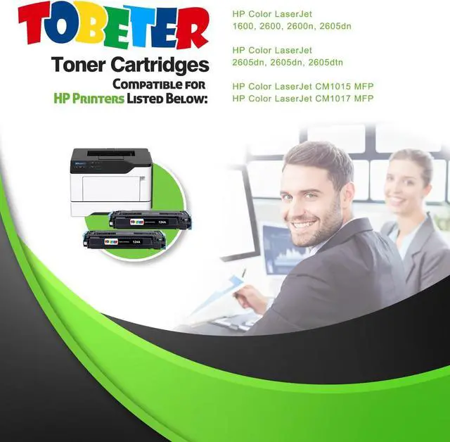 Alt view image 2 of 7 - ToBeter 124A Q6000A Toner Black Replacement for HP 124A 124 Black Toner Cartridge Q6000A for Color Laserjet 1600 2600 2600n 2605 2605dn 2605dtn CM1015 CM1017 MFP Printer Ink, 2,500 Pages, 2 Pack