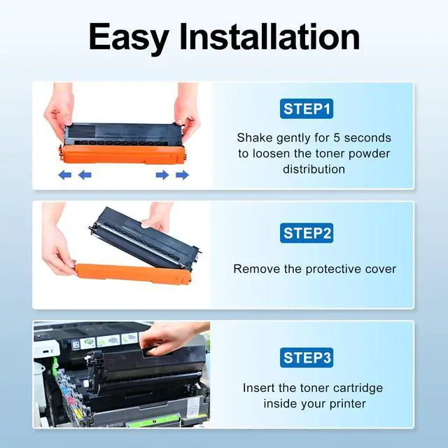 Alt view image 5 of 7 - Ennovor TN433 Toner Cartridge Replacement for Brother TN 433 TN-431 MFC-L8900CDW MFC-L8610CDW HL-L8360CDW HL-L8260CDW Printer Toner (TN433BK TN433C TN433M TN433Y, 4-Pack)