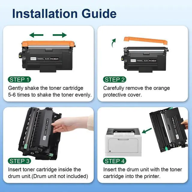 Alt view image 5 of 7 - Ennovor TN920XL TN920 Toner Cartridge Compatible for Brother TN920 TN920XL TN-920XL TN920XXL Toner High Yield for Brother HL-L6210DW HL-L6210DWT HL-L5210DN HL-L5210DW HL-L5210DWT Printer (2 Pack)