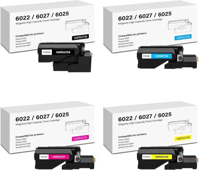 Main image of Ennovor WorkCentre 6027 Toner Cartridges 4-Pack Compatible for Xerox Phaser 6022 6020 WorkCentre 6025 6027 Printer (106R02756 106R02757 106R02758 106R02759)