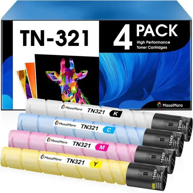 Main image of MasaiMara TN321 Toner Cartridges for Konica TN321 TN-321K TN-321C TN-321M TN-321Y Minolta bizhub C224, C284 C364 C224e C364e C284e C7822 C7828 C7822e C7828e Printer (Black Cyan Magenta Yellow, 4-Pack)