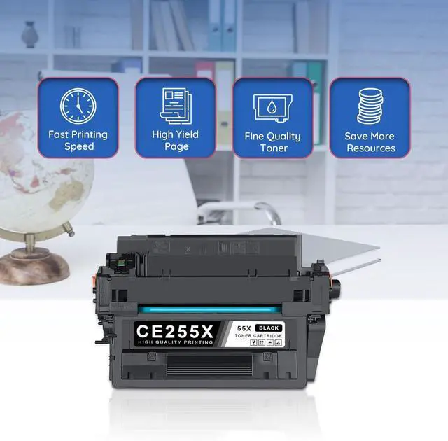 Alt view image 6 of 7 - (with Chip) 55X Black High Yield Toner Cartridge CE255X 1-Pack: 55X Toner Cartridge Replacement for HP 55X Toner 55A CE255A for Enterprise 500 MFP M525, Enterprise P3015, Pro MFP M521 Series Printer