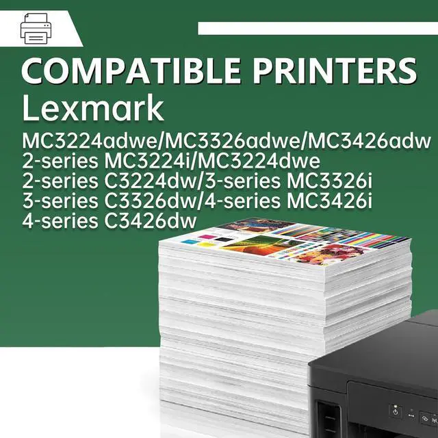 Alt view image 3 of 6 - C3210 C3224 Toner Cartridge (4-Pack, with Chip) C3210K0/C3210C0/C3210Y0/C3210M0 Compatible for Lexmark MC3224 MC3326 MC3426 MC3224i MC3224 C3224 MC3326i C3326 MC3426i C3426-1,500 Pages per Color