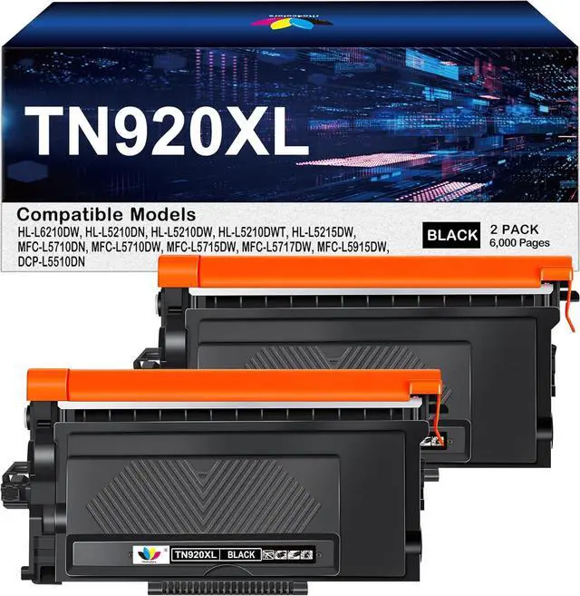 Main image of Ennovor TN920XL TN920 Toner Cartridge Replacement for Brother TN-920XL TN-920 High Yield to Use with HL-L6210DW HL-L5210DW HL-L6210DWT HL-L5210DN HL-L5210DWT Printer(2 Black, with Chip)
