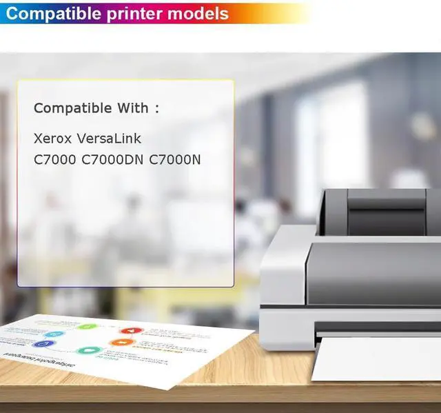 Alt view image 2 of 6 - Ennovor VersaLink C7000 Toner Cartridge 106R03761 106R03764 106R03763 106R03762 Replacement for Xerox VersaLink C7000 C7000DN C7000N Printer Ink (Black Cyan Magenta Yellow, 4-Pack)
