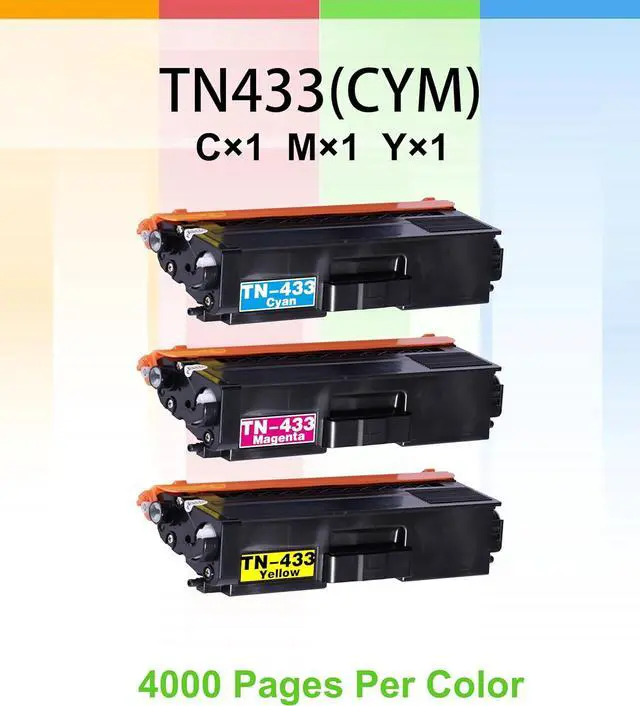 Alt view image 2 of 7 - Ennovor (Pack of 3 / CYM) Compatible Replacement for Brother TN-433 TN433 Toner Cartridge TN433C TN433Y TN433M (Color Only) Work for MFC-L8610CDW MFC-L8690CDW MFC-L8900CDW Printer