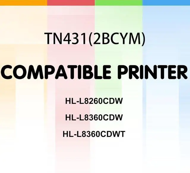Alt view image 3 of 7 - Ennovor (Pack of 5) Compatible Replacement for Brother TN431 TN-431 Toner Cartridge (Basic 4 Color Combo + Extra Black) Work for MFC-L8610CDW HL-L8360CDW HL-L8260CDW Printer