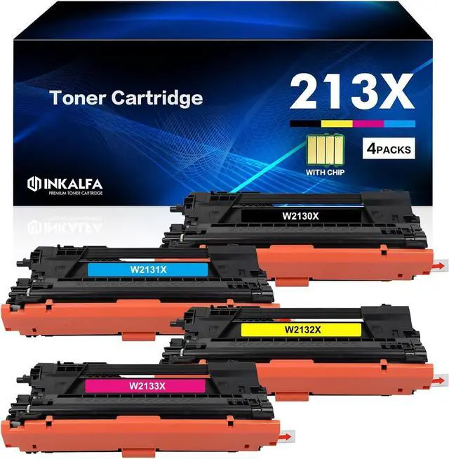 Main image of 213X Toner Cartridge High Yield 4 Pack (with Chip) Compatible for HP 213X 213A W2130X Toner for HP Enterprise 5700dn 6700dn 6701dn Color MFP 5800f 5800dn 6800dn 5800 6800 Series Printer Ink (KCYM)