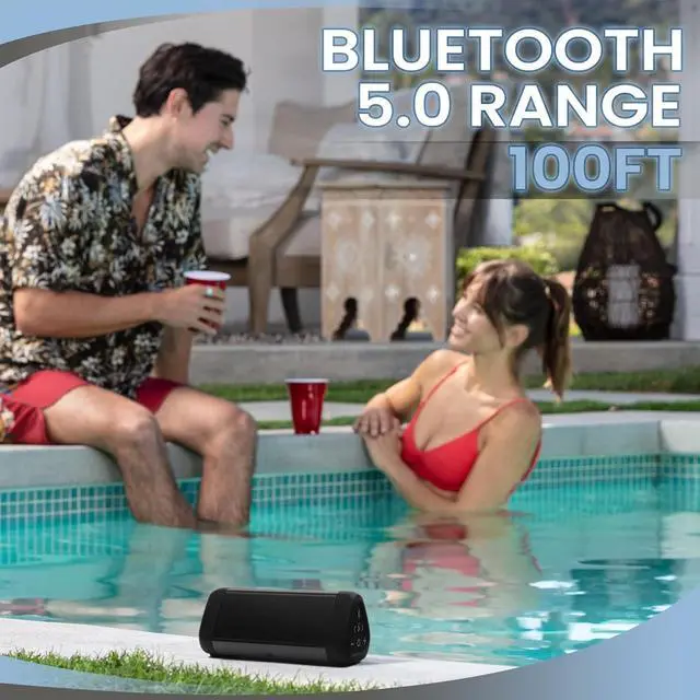 Alt view image 2 of 7 - OontZ Ultra Dual Portable Bluetooth Speaker 5.0 2-Pack  IPX7 Waterproof, 14W Enhanced Sound, 20-Hr Battery, 100ft Range, Deep Bass & Clear Audio, Durable for Shower, Pool, or Beach (Black)