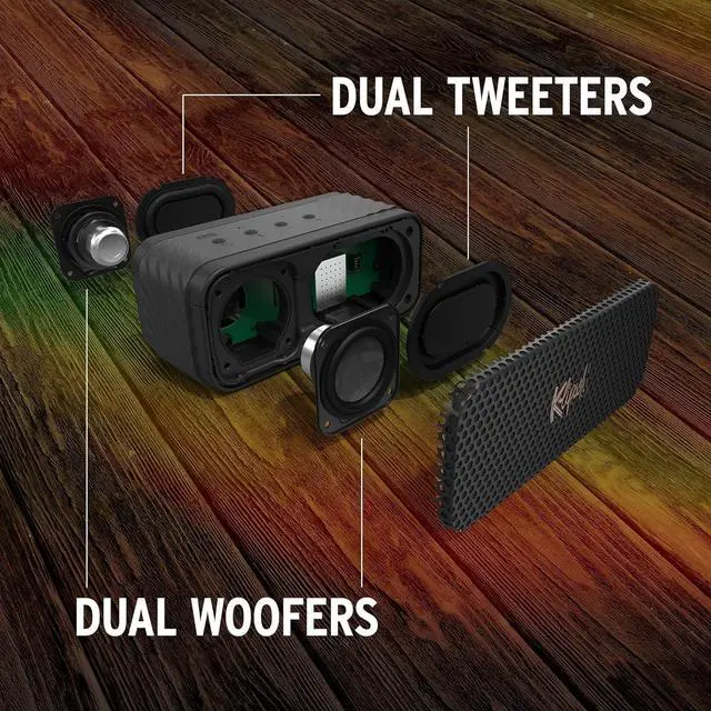 Alt view image 5 of 7 - The Klipsch Nashville Portable Bluetooth Speaker with a 2.25" full range drivers for 360 degree audio, IP67 dust and waterproof rating, 24 hours of playtime for a premium live concert experience