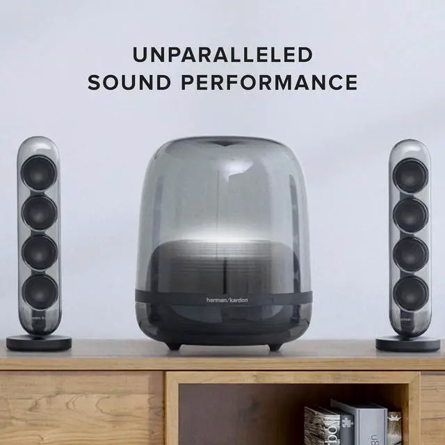Alt view image 5 of 7 - Harman Kardon HK SoundSticks 4-2.1 Bluetooth Speaker System with Deep Bass and Inspiring Industrial Design (White)