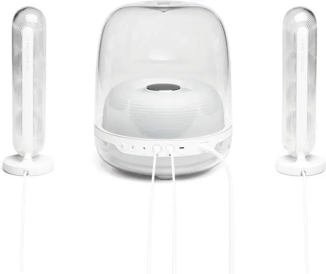 Alt view image 6 of 7 - Harman Kardon HK SoundSticks 4-2.1 Bluetooth Speaker System with Deep Bass and Inspiring Industrial Design (White)
