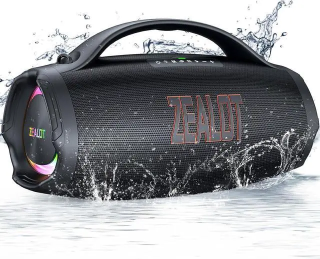 Main image of ZEALOT Big Bluetooth Speaker Loud, Protable Speaker with Subwoofer, 160W RMS/200W Peak, Massive Bass Boombox, IPX6 Waterproof/Party/Outdoor/Wireless Stereo Pair/EQ/Fast Charge /36000mAH