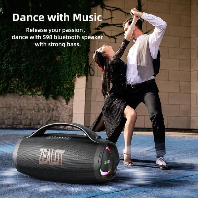 Alt view image 2 of 7 - ZEALOT Big Bluetooth Speaker Loud, Protable Speaker with Subwoofer, 160W RMS/200W Peak, Massive Bass Boombox, IPX6 Waterproof/Party/Outdoor/Wireless Stereo Pair/EQ/Fast Charge /36000mAH
