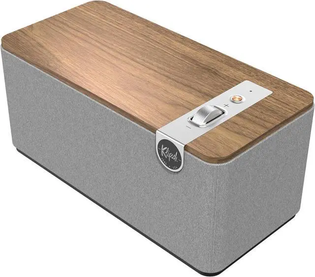 Main image of Klipsch The One Plus Premium Bluetooth Speaker System with Two 2.25 Full Range Drivers, 4.5 Woofer, Bluetooth 5.3 with Up to 40 ft. of Distance, Walnut